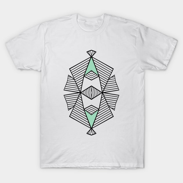 Triangle Tribal Mint T-Shirt by ProjectM